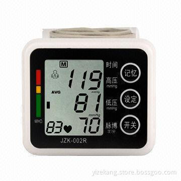 Wireless wrist blood pressure monitor with LCD screen